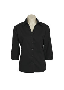 LPLB7300 MANAGER LADIES 3/4 SHIRT - BLACK