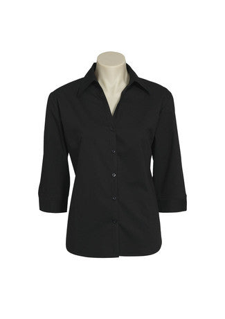 LPLB7300 MANAGER LADIES 3/4 SHIRT - BLACK